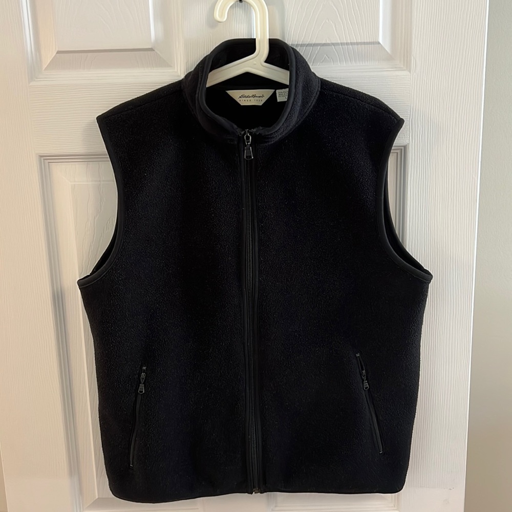 Eddie Bauer Fleece Black Zip Up Women’s Vest
